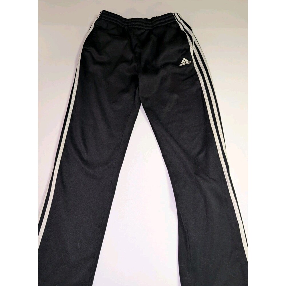 Youth Size XL 18/20 Adidas 3 Stripe Black White Athletic Pants Sweatpants